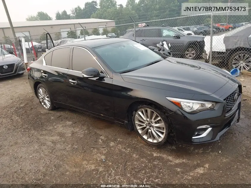 2021 Infiniti Q50 Luxe Awd VIN: JN1EV7BR7MM753473 Lot: 45614736