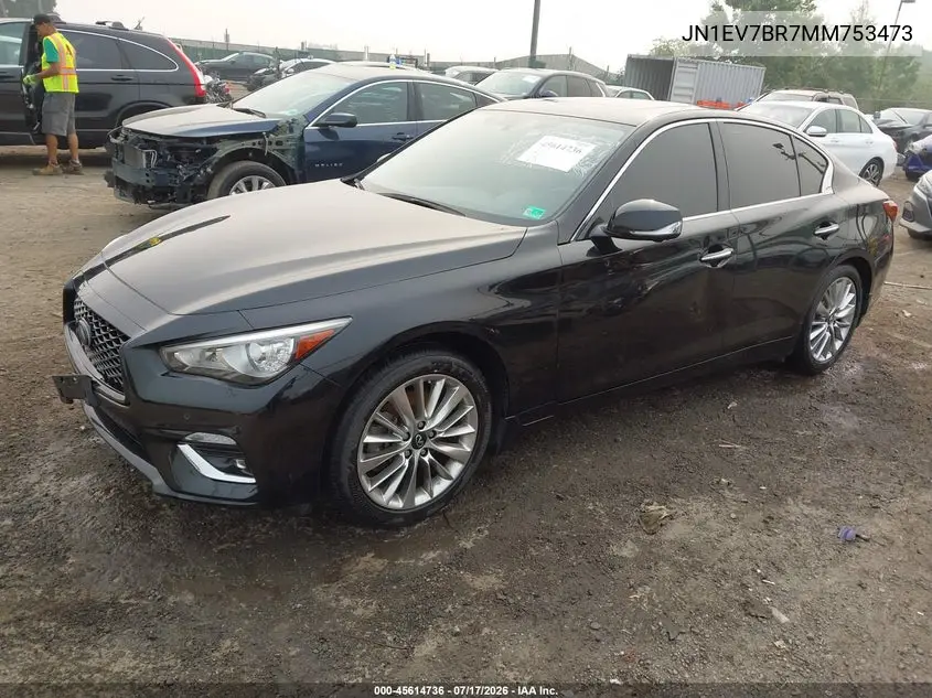 2021 Infiniti Q50 Luxe Awd VIN: JN1EV7BR7MM753473 Lot: 45614736