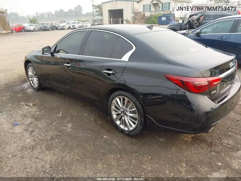 2021 Infiniti Q50 Luxe Awd VIN: JN1EV7BR7MM753473 Lot: 45614736