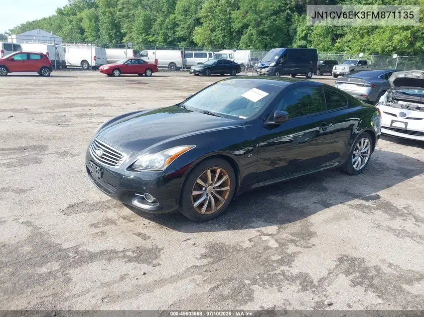 2015 Infiniti Q60 Journey VIN: JN1CV6EK3FM871135 Lot: 45603668