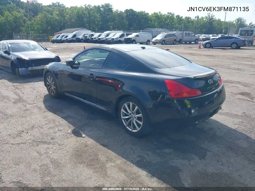 2015 Infiniti Q60 Journey VIN: JN1CV6EK3FM871135 Lot: 45603668