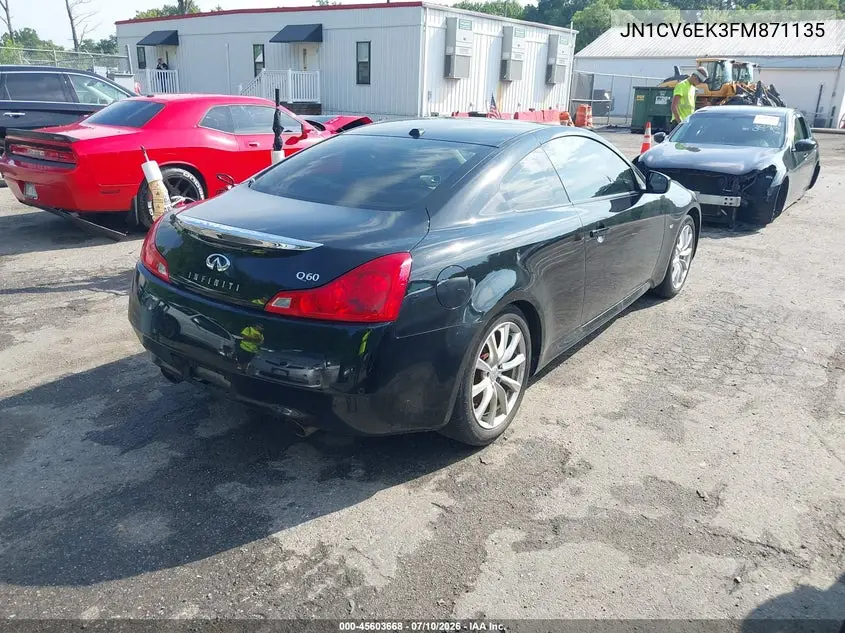 2015 Infiniti Q60 Journey VIN: JN1CV6EK3FM871135 Lot: 45603668