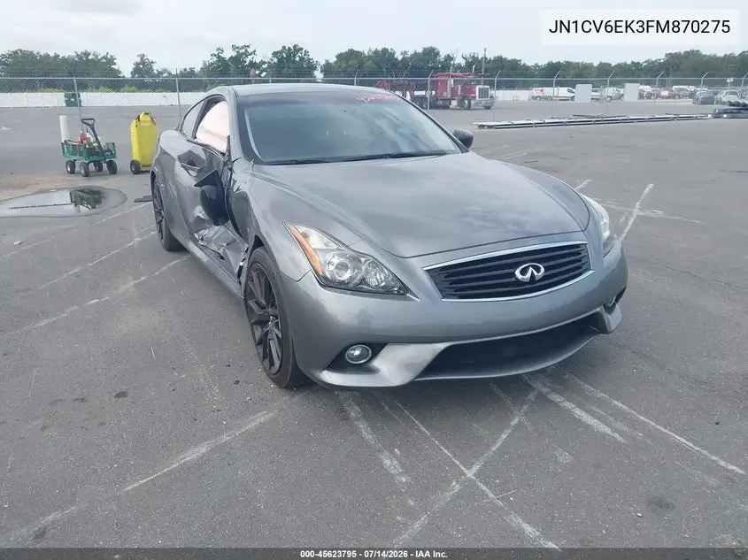 2015 Infiniti Q60 S Limited VIN: JN1CV6EK3FM870275 Lot: 45623795