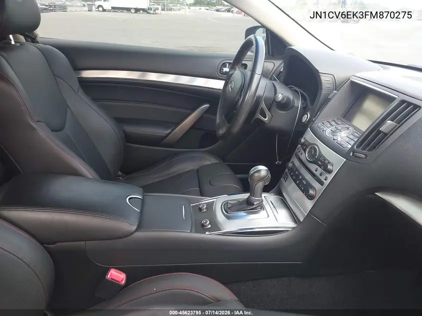 2015 Infiniti Q60 S Limited VIN: JN1CV6EK3FM870275 Lot: 45623795