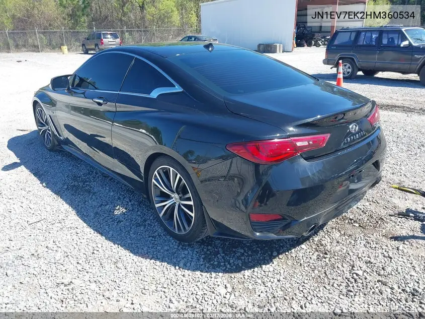2017 Infiniti Q60 3.0T Premium VIN: JN1EV7EK2HM360534 Lot: 44628102