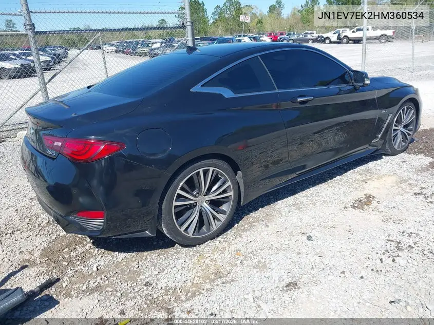 2017 Infiniti Q60 3.0T Premium VIN: JN1EV7EK2HM360534 Lot: 44628102