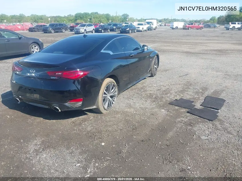 2017 Infiniti Q60 2.0T VIN: JN1CV7EL0HM320565 Lot: 45004179