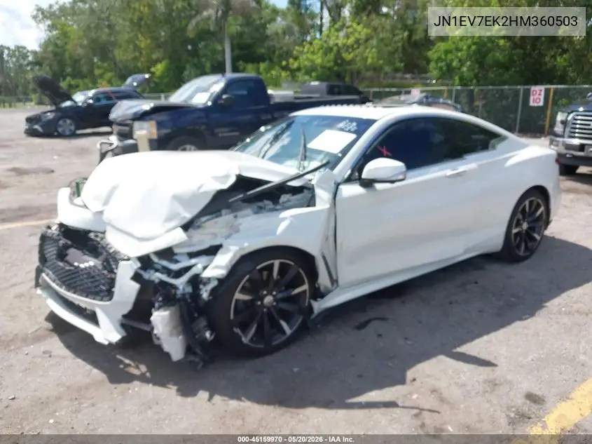 2017 Infiniti Q60 3.0T Premium VIN: JN1EV7EK2HM360503 Lot: 45159970