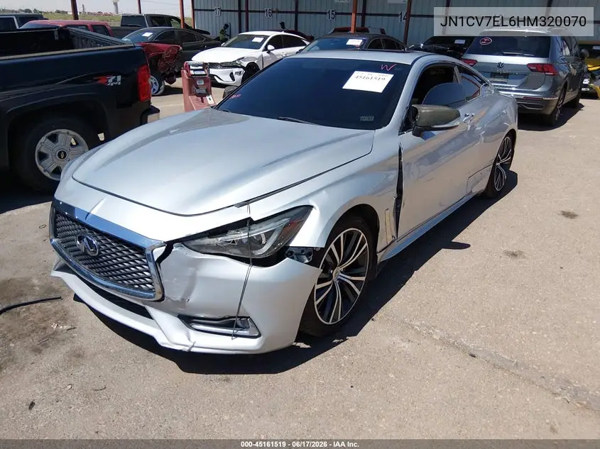 2017 Infiniti Q60 2.0T VIN: JN1CV7EL6HM320070 Lot: 45161519