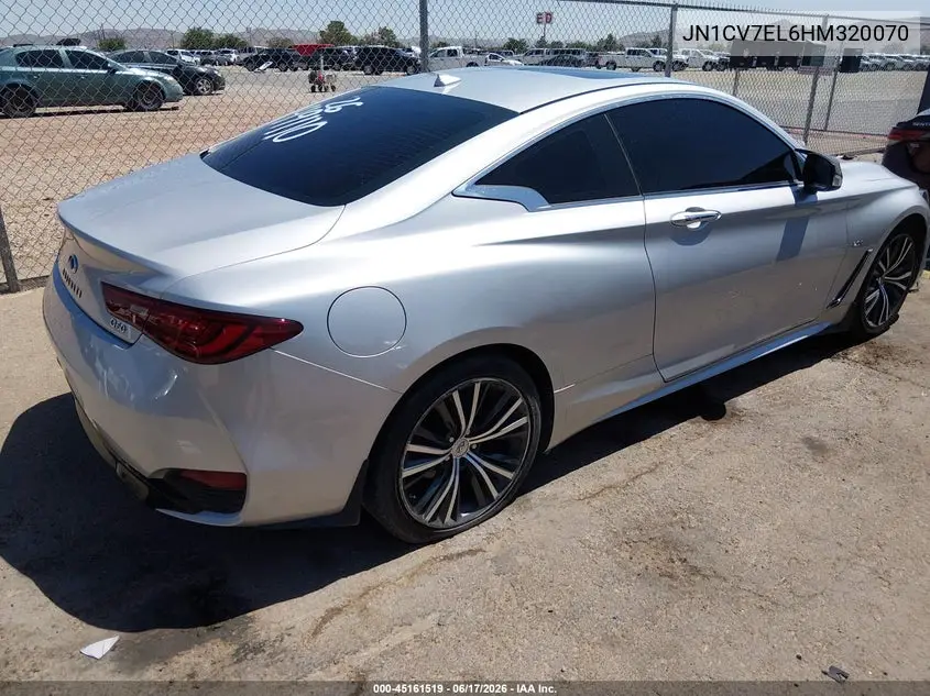 2017 Infiniti Q60 2.0T VIN: JN1CV7EL6HM320070 Lot: 45161519