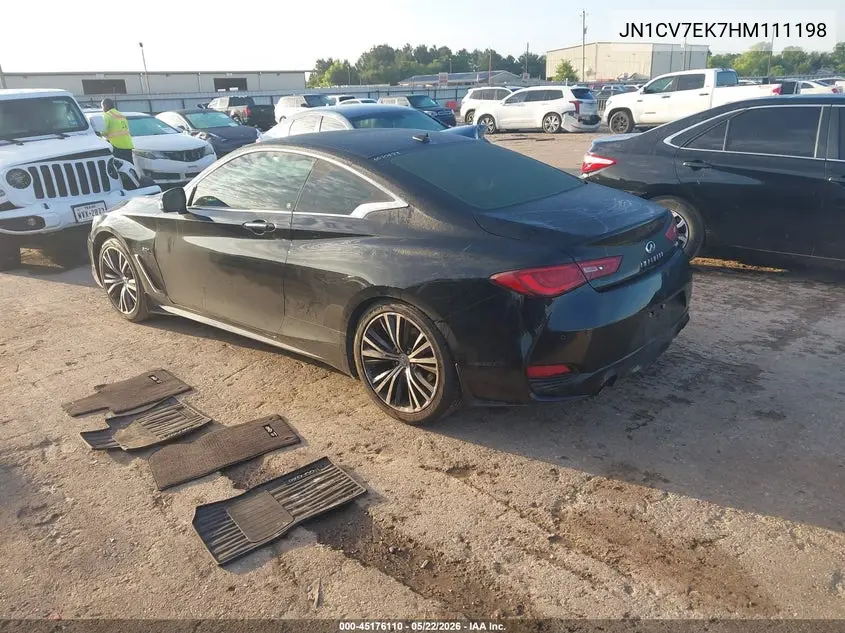 2017 Infiniti Q60 2.0T Premium VIN: JN1CV7EK7HM111198 Lot: 45176110