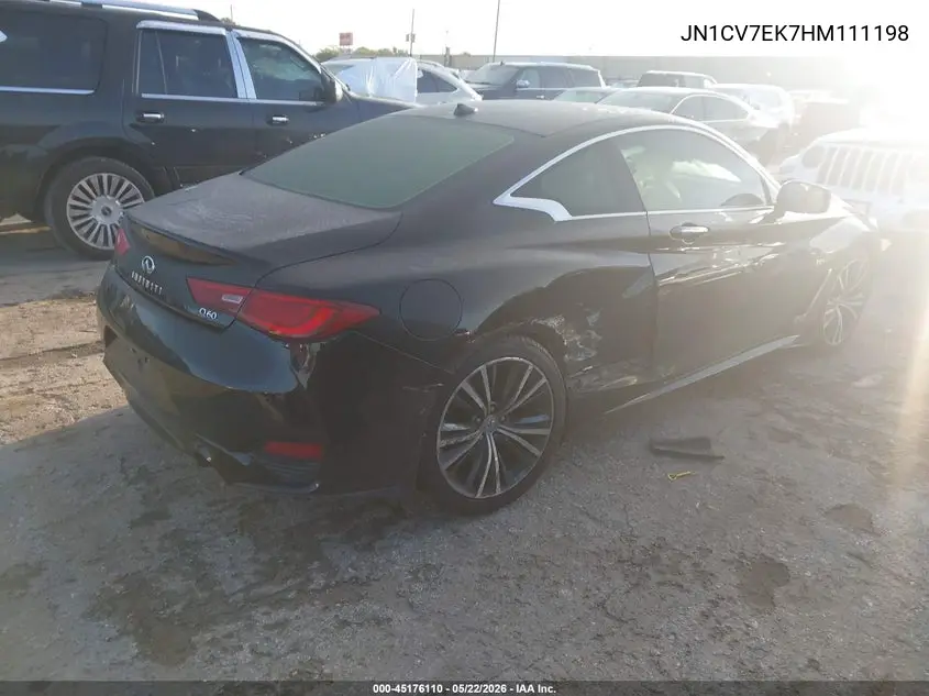 2017 Infiniti Q60 2.0T Premium VIN: JN1CV7EK7HM111198 Lot: 45176110