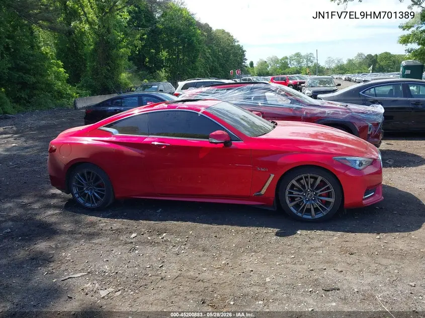2017 Infiniti Q60 3.0T Red Sport 400 VIN: JN1FV7EL9HM701389 Lot: 45200883
