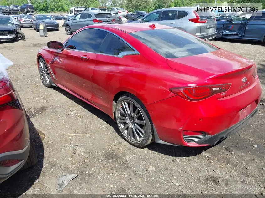 2017 Infiniti Q60 3.0T Red Sport 400 VIN: JN1FV7EL9HM701389 Lot: 45200883