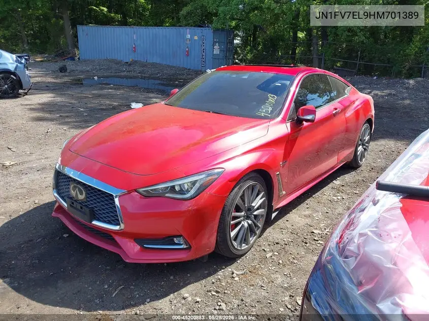 2017 Infiniti Q60 3.0T Red Sport 400 VIN: JN1FV7EL9HM701389 Lot: 45200883