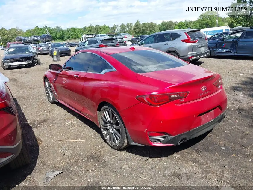 2017 Infiniti Q60 3.0T Red Sport 400 VIN: JN1FV7EL9HM701389 Lot: 45200883