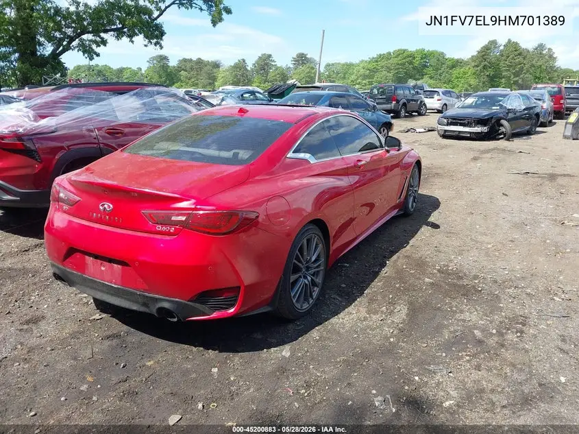 2017 Infiniti Q60 3.0T Red Sport 400 VIN: JN1FV7EL9HM701389 Lot: 45200883