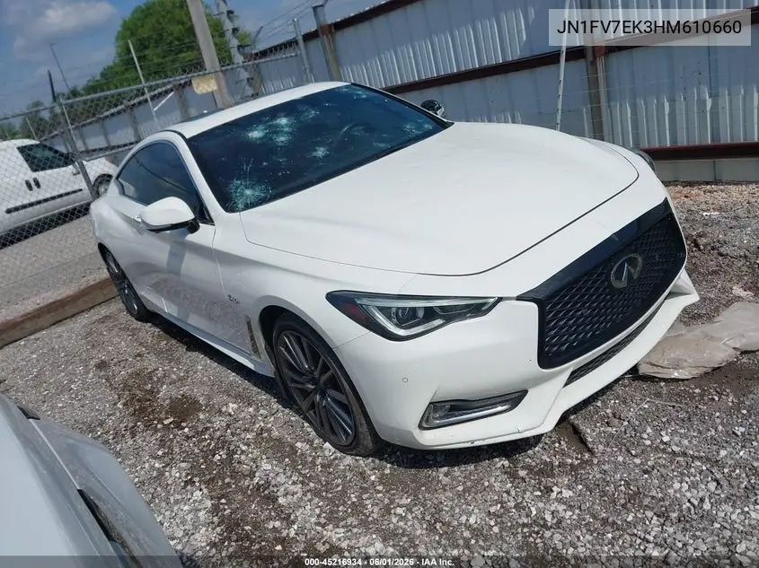 2017 Infiniti Q60 3.0T Red Sport 400 VIN: JN1FV7EK3HM610660 Lot: 45216934