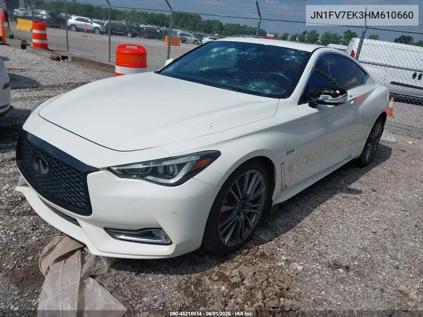 2017 Infiniti Q60 3.0T Red Sport 400 VIN: JN1FV7EK3HM610660 Lot: 45216934