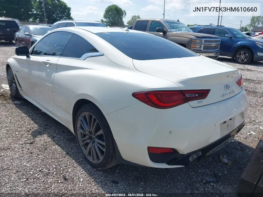 2017 Infiniti Q60 3.0T Red Sport 400 VIN: JN1FV7EK3HM610660 Lot: 45216934