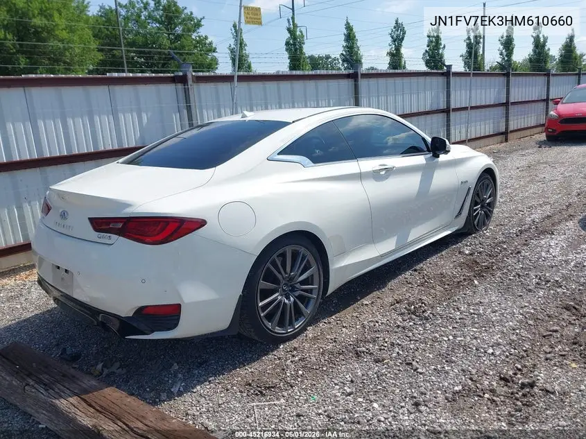 2017 Infiniti Q60 3.0T Red Sport 400 VIN: JN1FV7EK3HM610660 Lot: 45216934