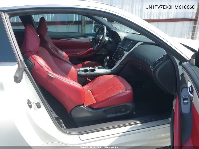 2017 Infiniti Q60 3.0T Red Sport 400 VIN: JN1FV7EK3HM610660 Lot: 45216934
