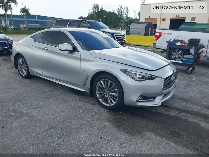 2017 Infiniti Q60 2.0T VIN: JN1CV7EK4HM111143 Lot: 45275286