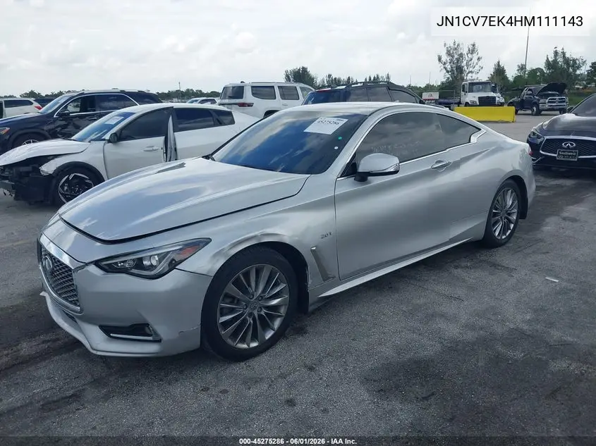 2017 Infiniti Q60 2.0T VIN: JN1CV7EK4HM111143 Lot: 45275286