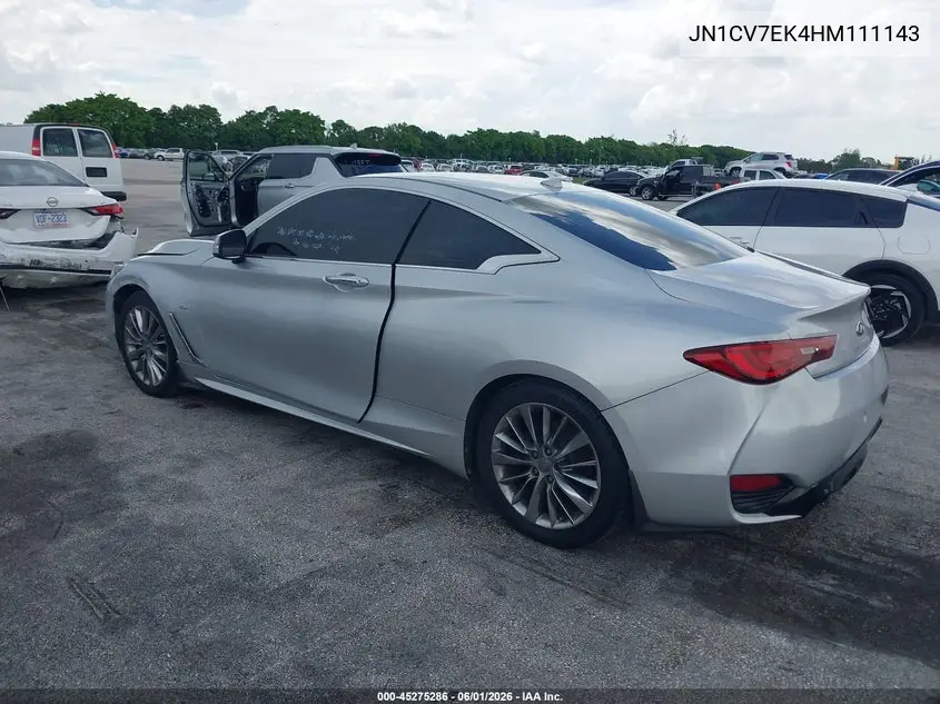 2017 Infiniti Q60 2.0T VIN: JN1CV7EK4HM111143 Lot: 45275286