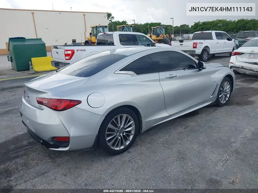 2017 Infiniti Q60 2.0T VIN: JN1CV7EK4HM111143 Lot: 45275286