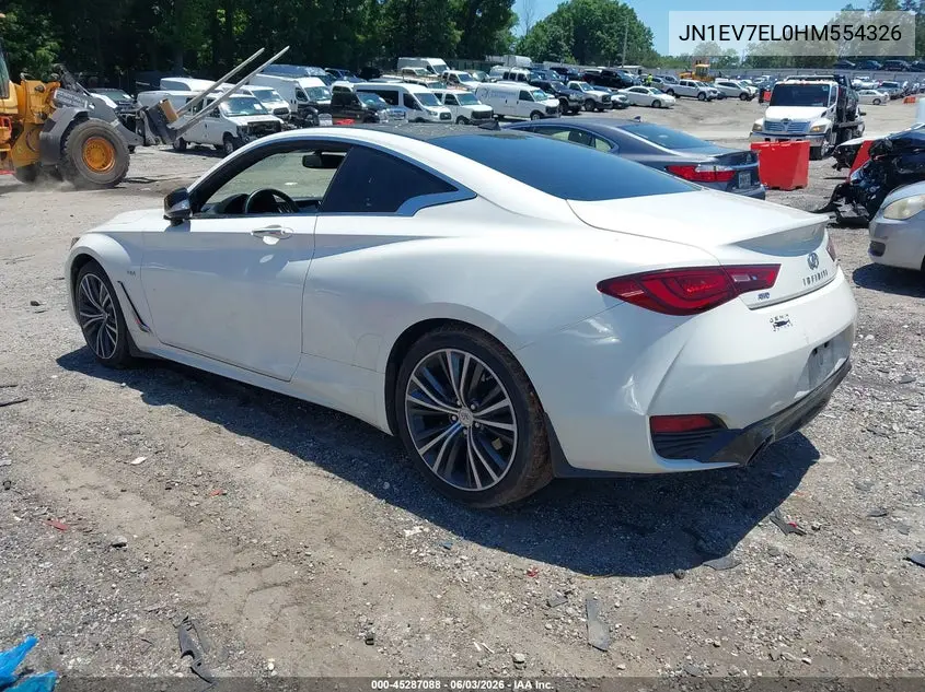 2017 Infiniti Q60 3.0T Premium/3.0T Sport VIN: JN1EV7EL0HM554326 Lot: 45287088