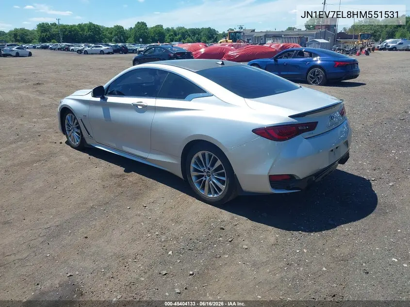 2017 Infiniti Q60 3.0T Premium VIN: JN1EV7EL8HM551531 Lot: 45404133