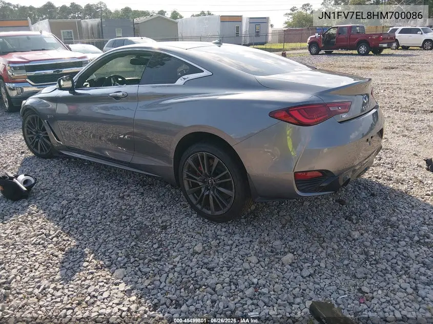 2017 Infiniti Q60 3.0T Red Sport 400 VIN: JN1FV7EL8HM700086 Lot: 45499801