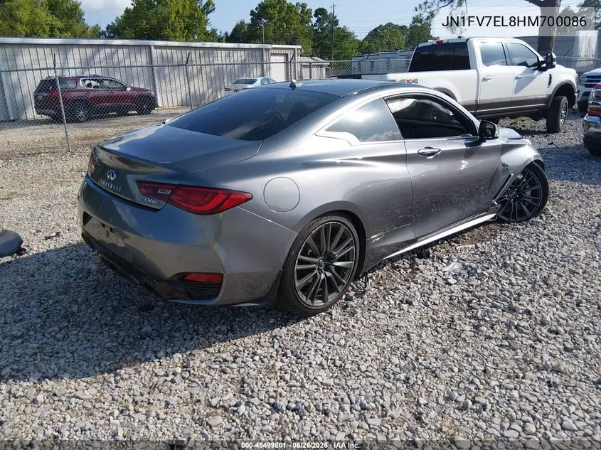 2017 Infiniti Q60 3.0T Red Sport 400 VIN: JN1FV7EL8HM700086 Lot: 45499801