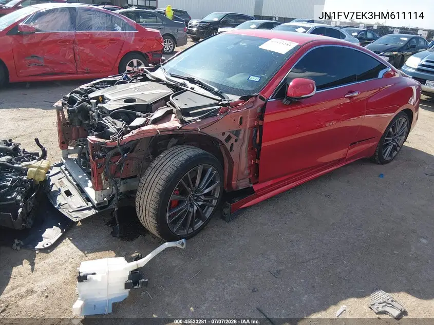 2017 Infiniti Q60 3.0T Red Sport 400 VIN: JN1FV7EK3HM611114 Lot: 45533281