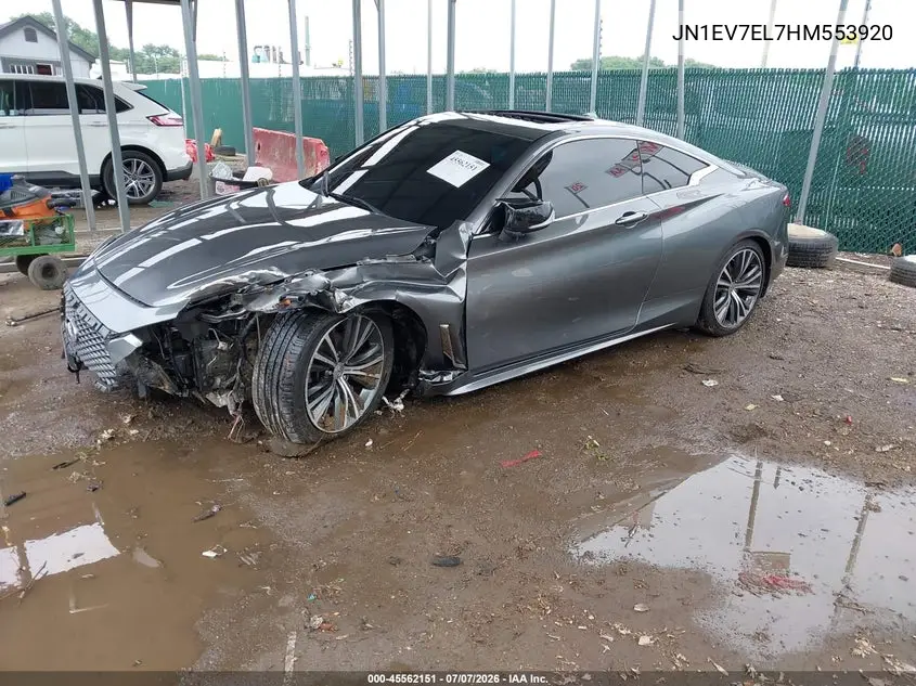 2017 Infiniti Q60 3.0T Premium VIN: JN1EV7EL7HM553920 Lot: 45562151