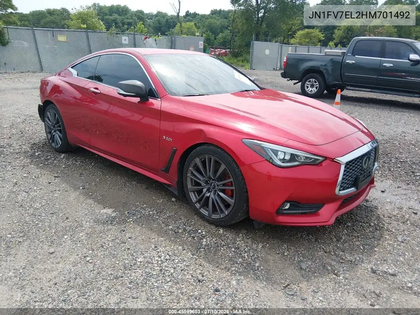 2017 Infiniti Q60 3.0T Red Sport 400 VIN: JN1FV7EL2HM701492 Lot: 45599603