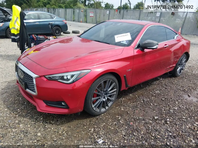 2017 Infiniti Q60 3.0T Red Sport 400 VIN: JN1FV7EL2HM701492 Lot: 45599603