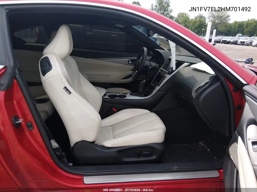 2017 Infiniti Q60 3.0T Red Sport 400 VIN: JN1FV7EL2HM701492 Lot: 45599603