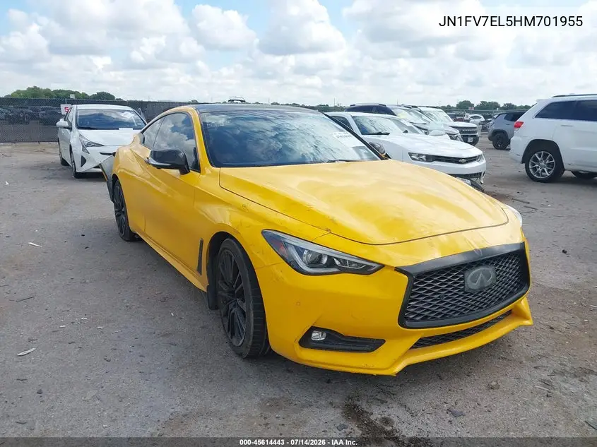 2017 Infiniti Q60 3.0T Red Sport 400 VIN: JN1FV7EL5HM701955 Lot: 45614443
