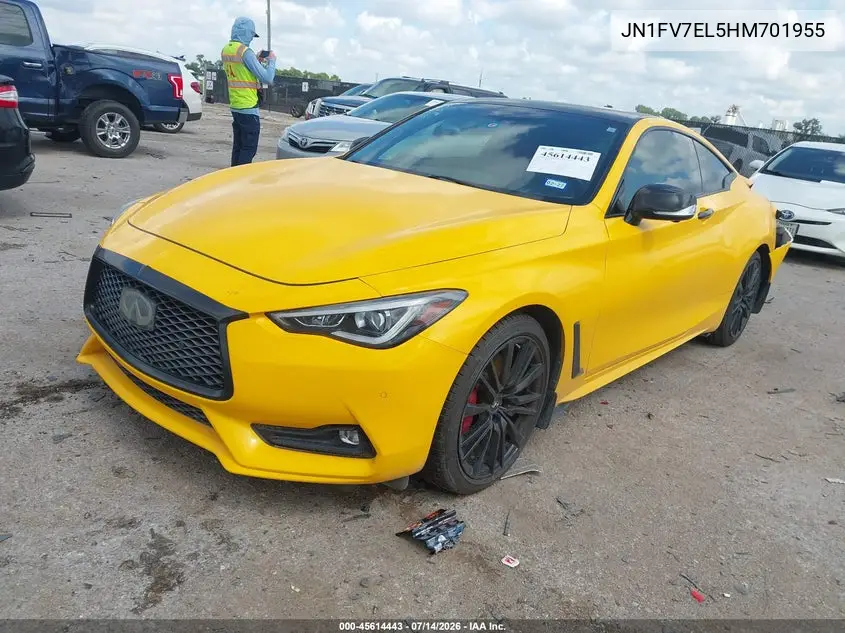 2017 Infiniti Q60 3.0T Red Sport 400 VIN: JN1FV7EL5HM701955 Lot: 45614443