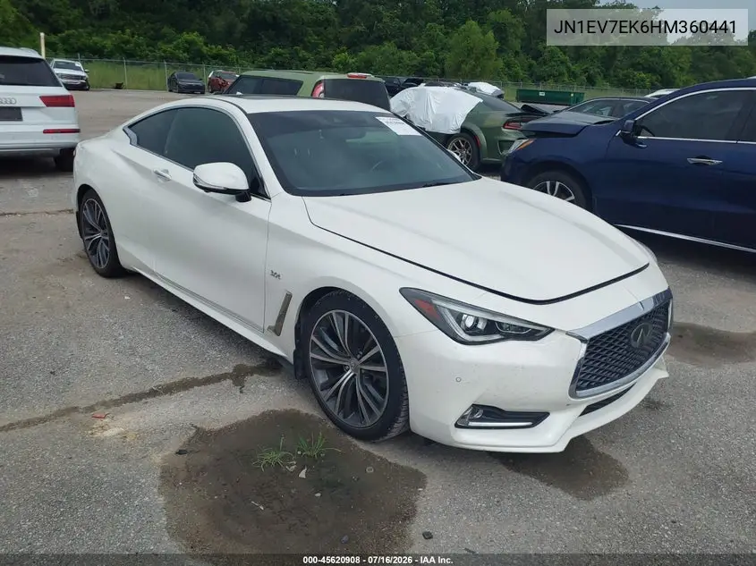 2017 Infiniti Q60 3.0T Premium VIN: JN1EV7EK6HM360441 Lot: 45620908