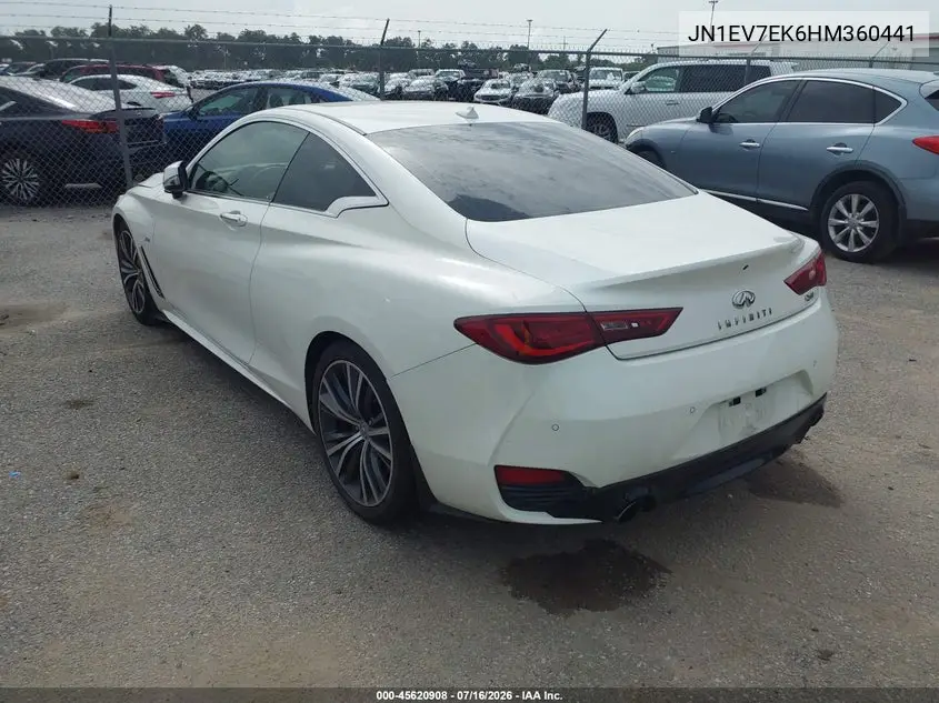 2017 Infiniti Q60 3.0T Premium VIN: JN1EV7EK6HM360441 Lot: 45620908