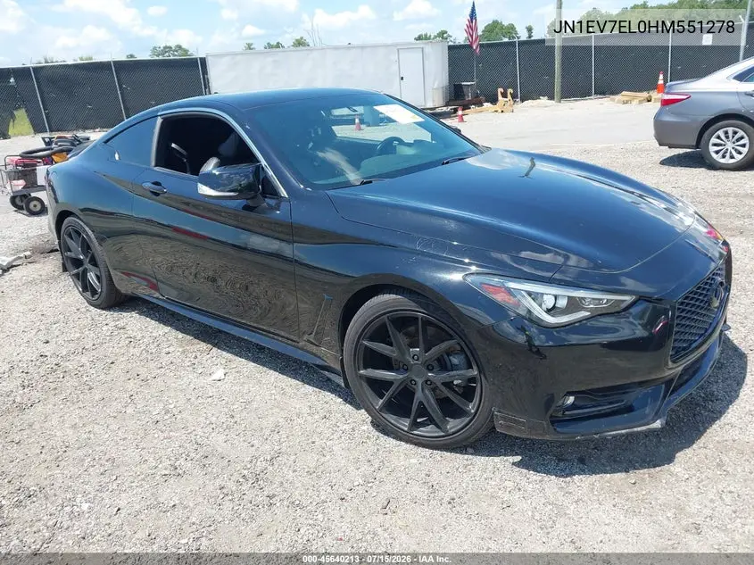 2017 Infiniti Q60 3.0T Premium VIN: JN1EV7EL0HM551278 Lot: 45640213