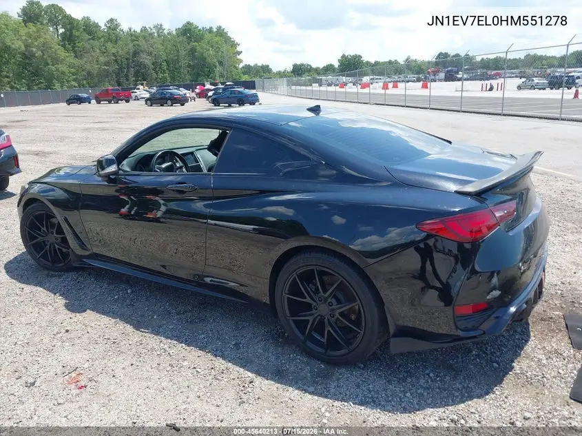 2017 Infiniti Q60 3.0T Premium VIN: JN1EV7EL0HM551278 Lot: 45640213
