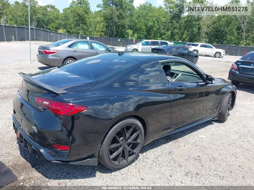 2017 Infiniti Q60 3.0T Premium VIN: JN1EV7EL0HM551278 Lot: 45640213