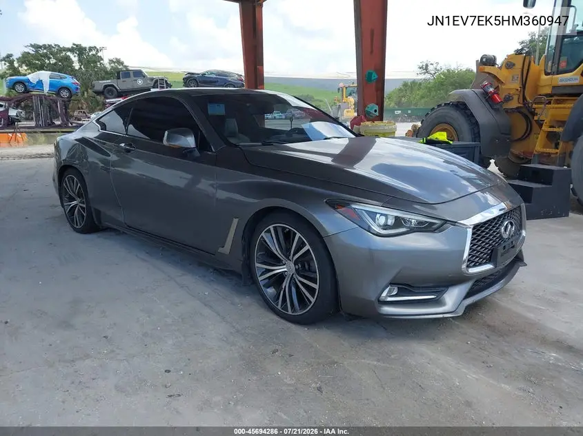 2017 Infiniti Q60 3.0T Premium VIN: JN1EV7EK5HM360947 Lot: 45694286