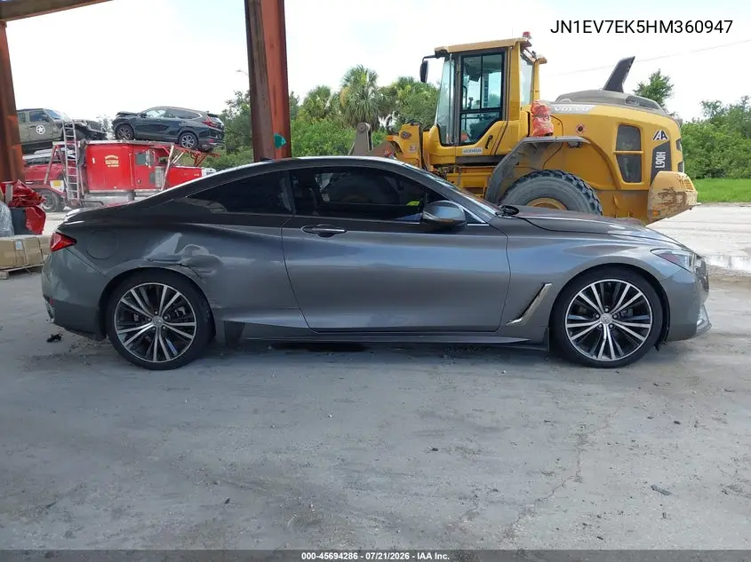 2017 Infiniti Q60 3.0T Premium VIN: JN1EV7EK5HM360947 Lot: 45694286