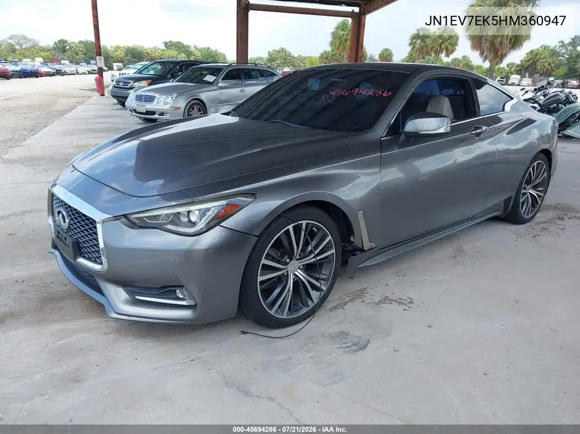2017 Infiniti Q60 3.0T Premium VIN: JN1EV7EK5HM360947 Lot: 45694286