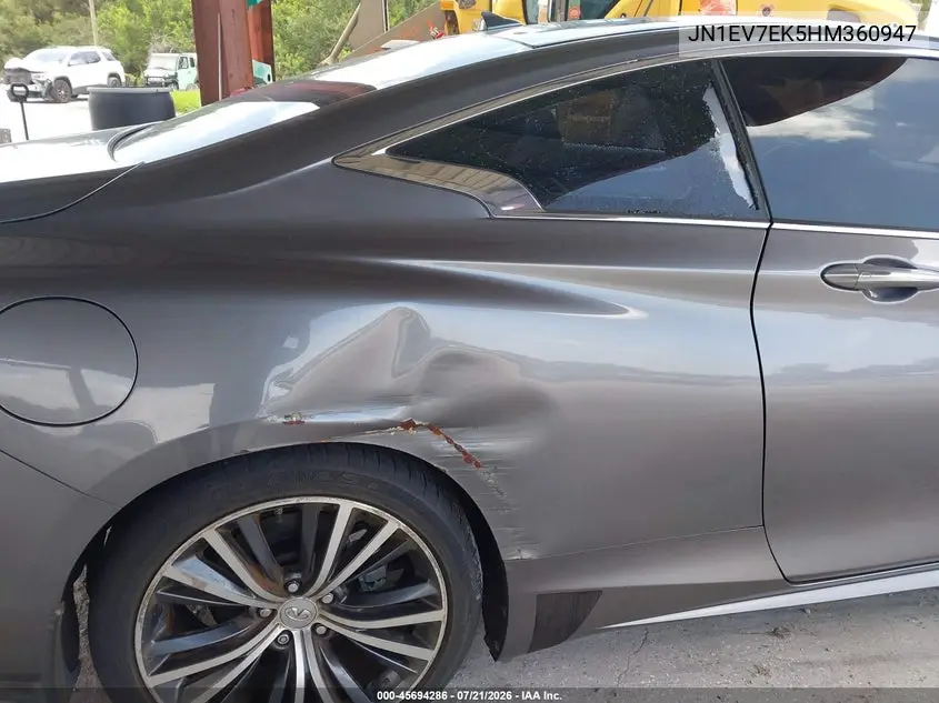 2017 Infiniti Q60 3.0T Premium VIN: JN1EV7EK5HM360947 Lot: 45694286